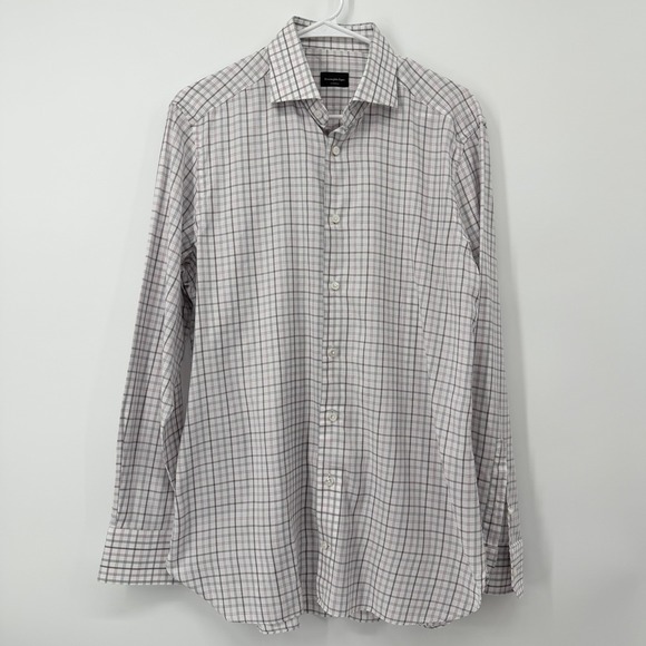 Ermenegildo Zegna Other - Ermenegildo Zegna Check Button Up Shirt Multicolor Cotton Mens Medium Tailored